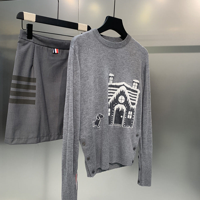 Thom Browne Christmas House Knitted Sweater