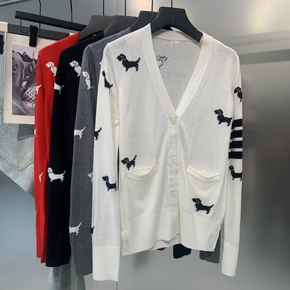 Women's Puppy Embroidered Cardigan（副本） THOM TREND