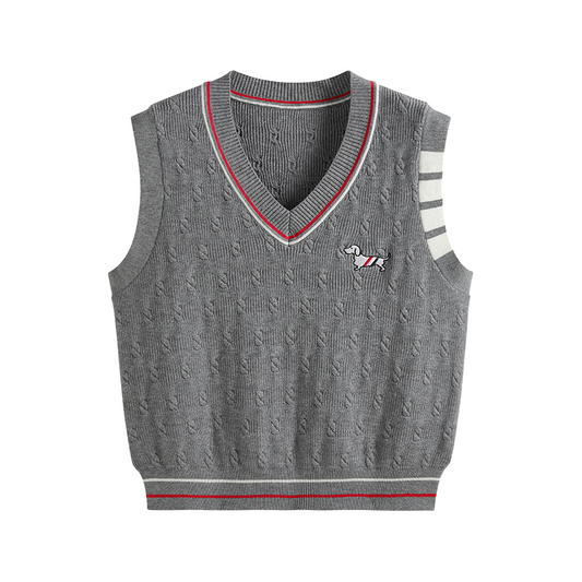 2025SS Puppy Embroidered Sweater Vest THOM TREND