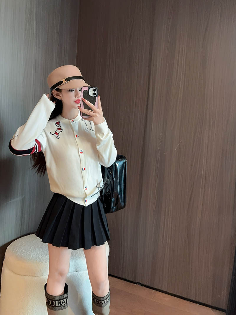 Thom Browne Puppy Embroidered Sweater