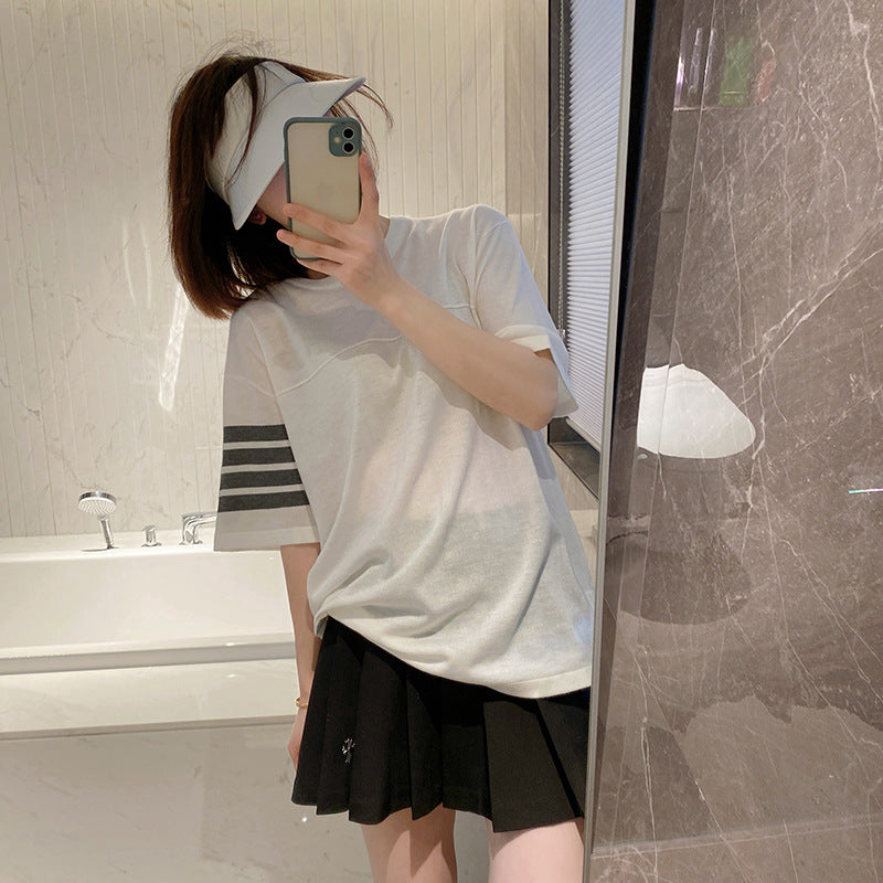 Thom Browne Round neck loose T-shirt