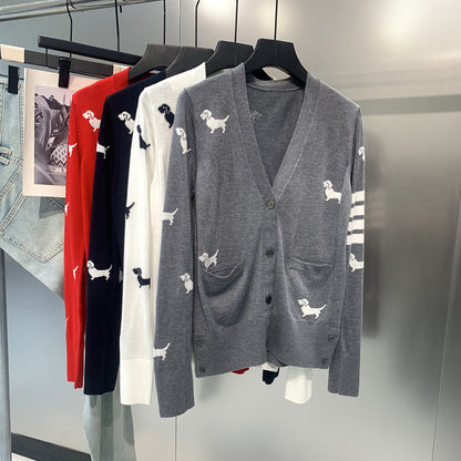 Women's Puppy Embroidered Cardigan（副本） THOM TREND
