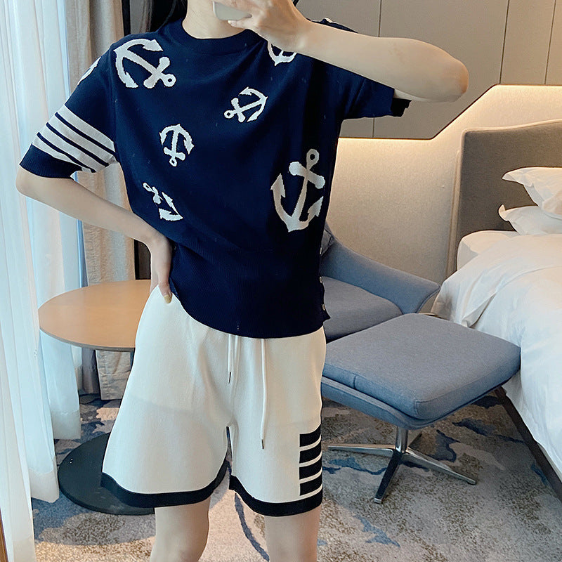 Thom Browne Round neck high waist T-shirt