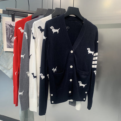 Women's Puppy Embroidered Cardigan（副本） THOM TREND