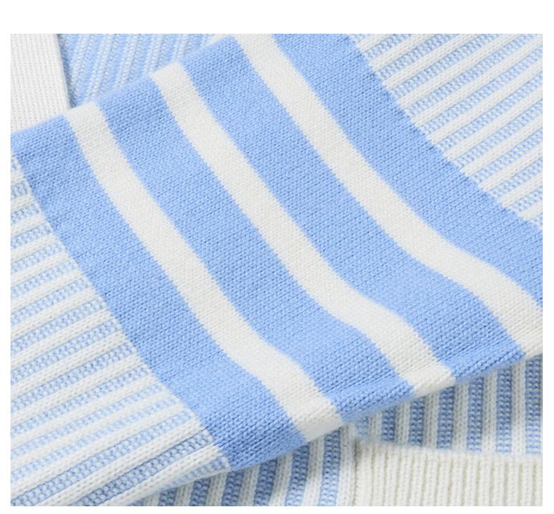 2025S Women's striped v-neck jacket THOM TREND