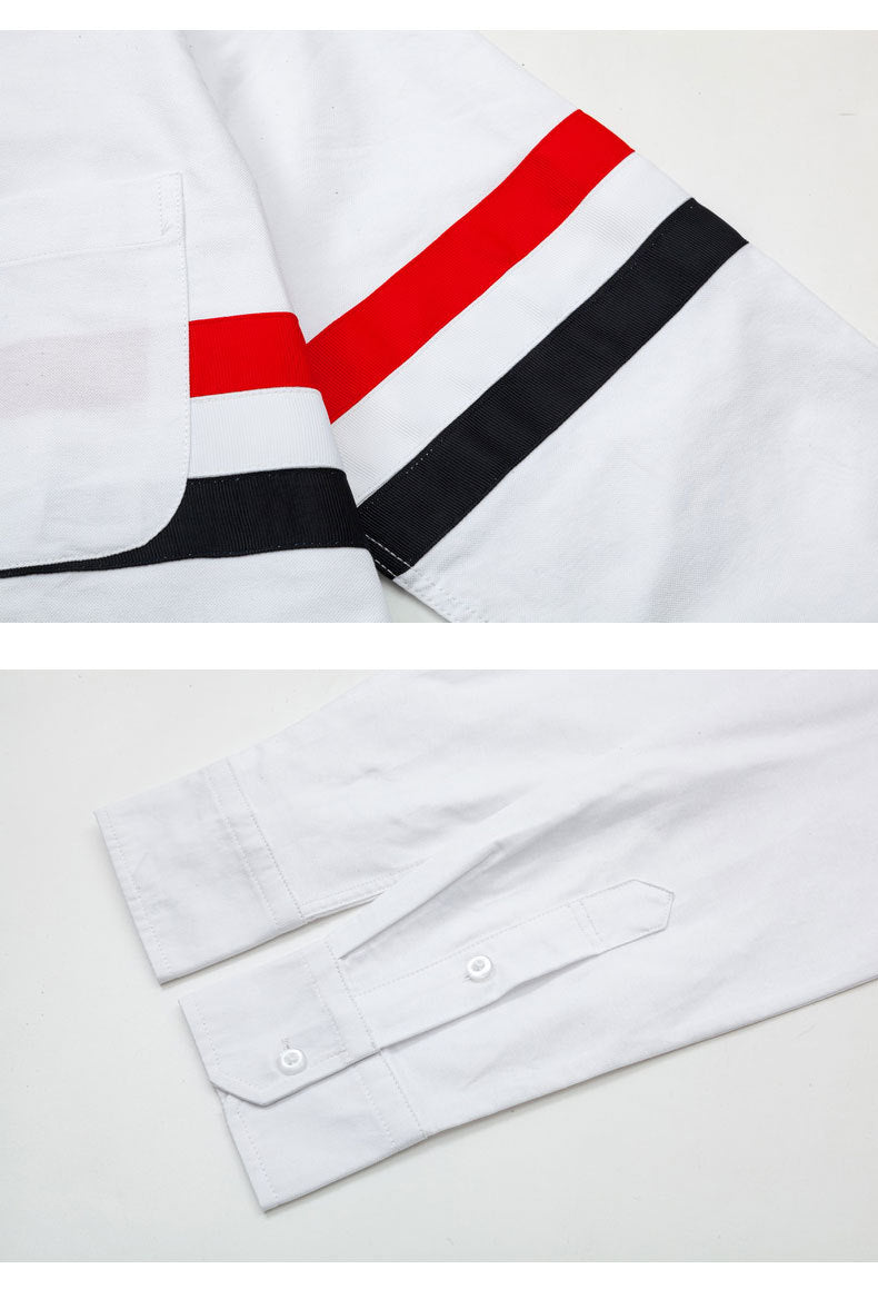 Double Sleeve Patches Contrast Shirt（副本） THOM TREND