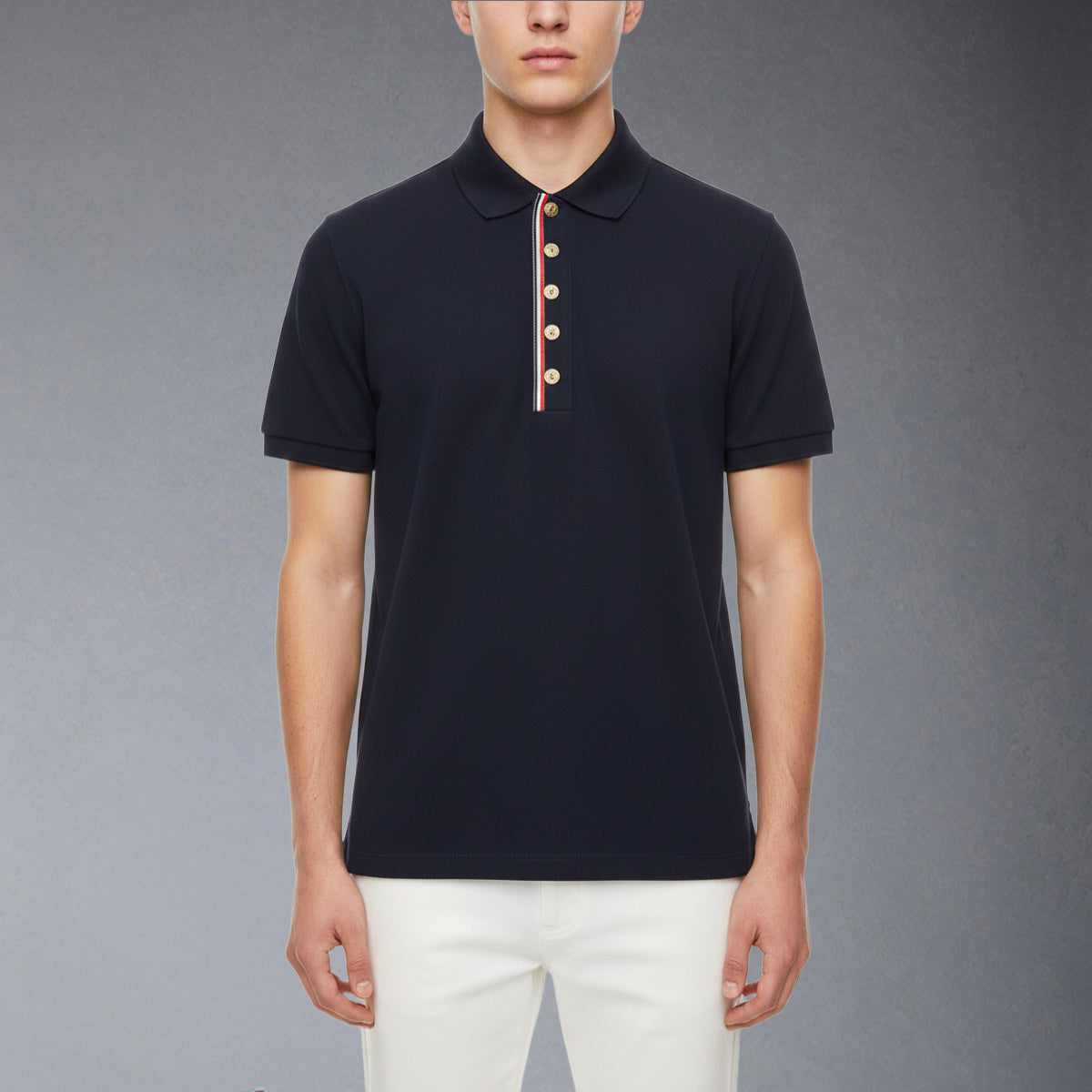 Thom Browne 2025SS  Knitted Polo T-shirt