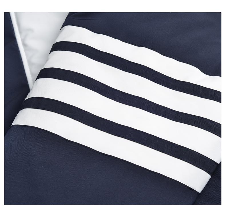 Unisex long coat with hood and white placket THOM TREND