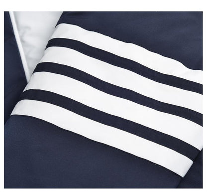 Unisex long coat with hood and white placket THOM TREND