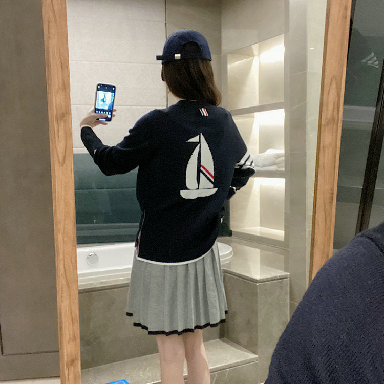2025SS  Back sailboat cardigan THOM TREND