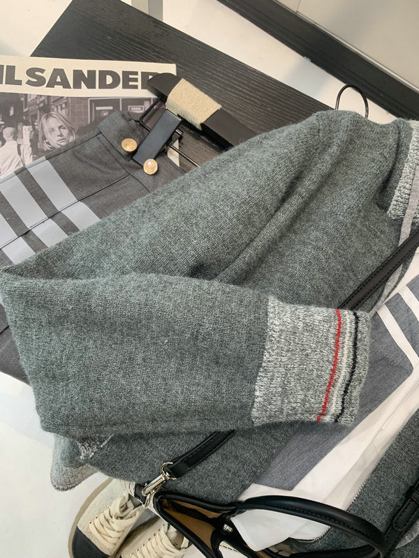 2025SS Hooded knitted cardigan THOM TREND