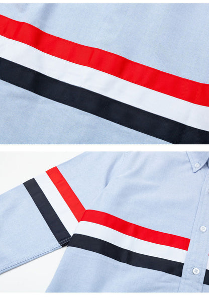 Double Sleeve Patches Contrast Shirt（副本） THOM TREND