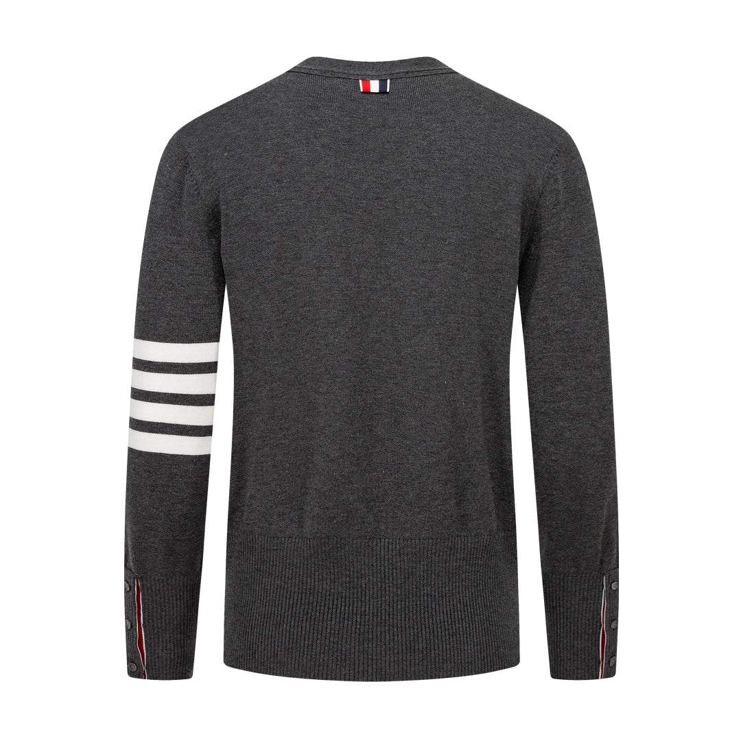Thom Browne Classic Four-Bar Stripe Cardigan Sweater
