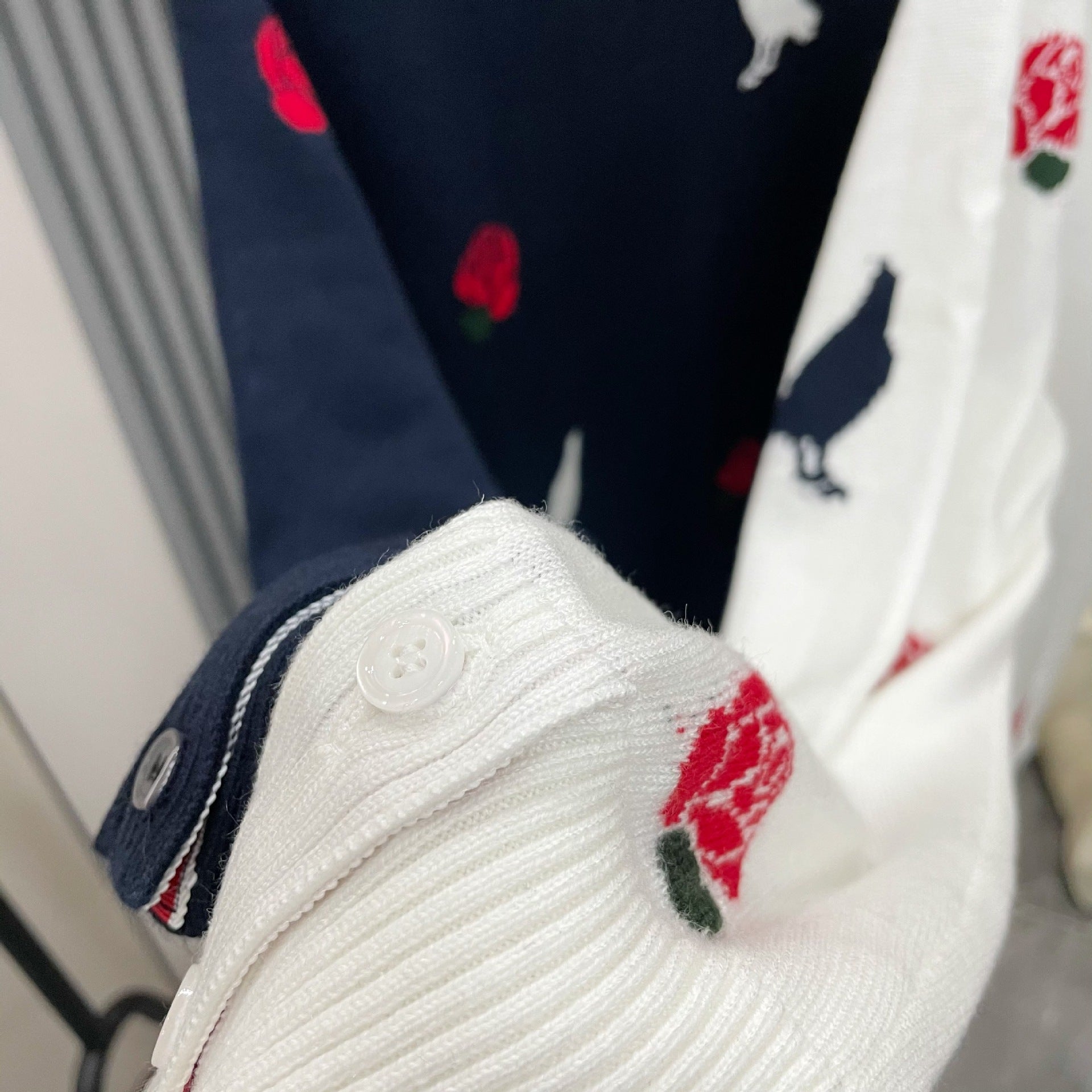 2025SS  Rose and Bird Jacquard Cardigan THOM TREND