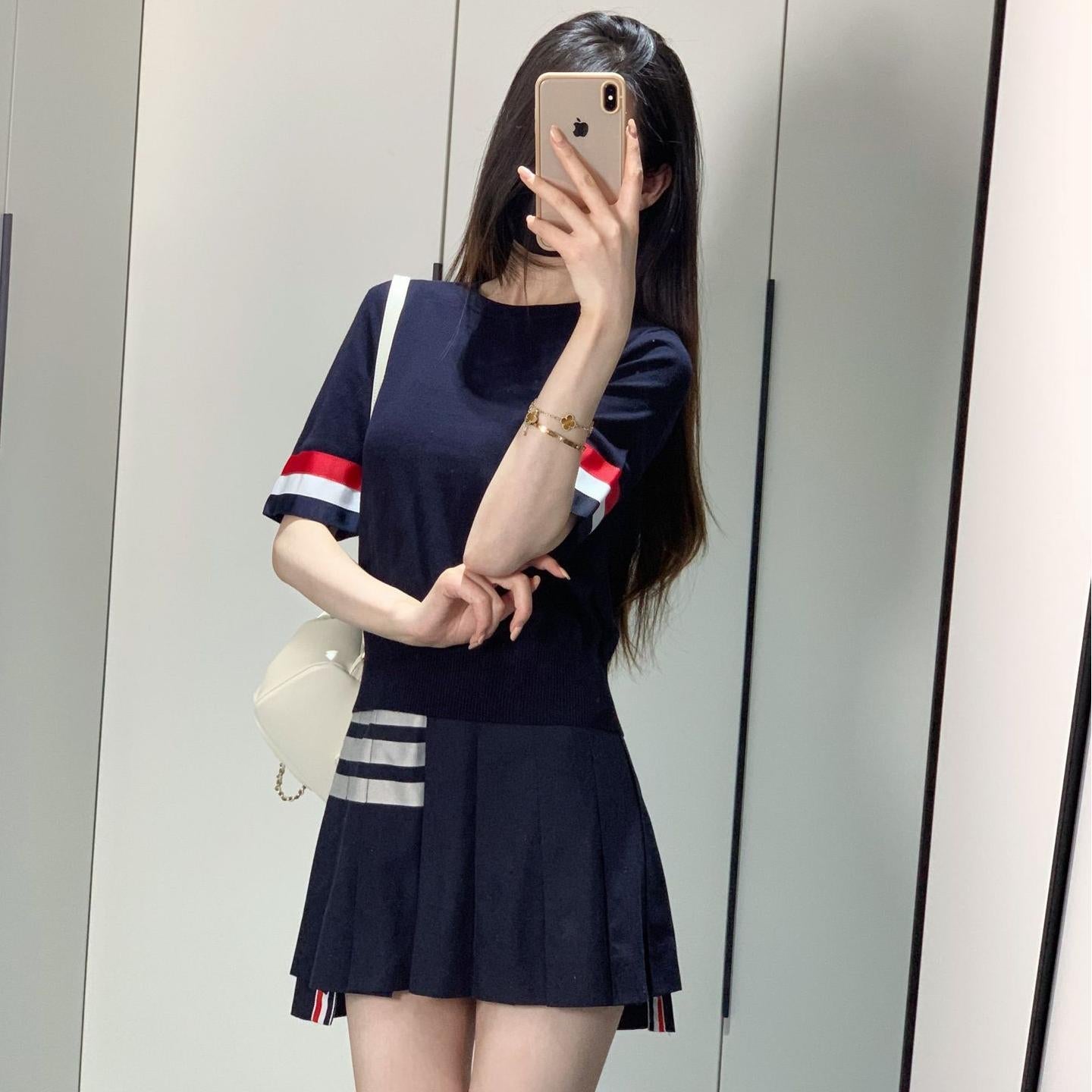 Women's Double Sleeve Label Shirt（复制） THOM TREND