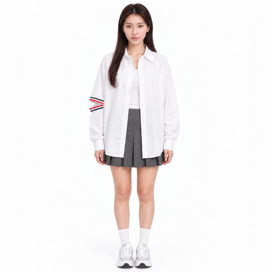 Thom Browne Women's Double Sleeve Label Shirt