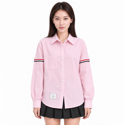 Thom Browne Women's Pink Striped Shirt
