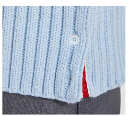 Classic Striped Cable Sweater Jacket THOM TREND
