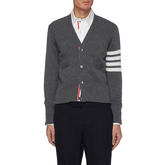 Thom Browne Classic Four-Bar Stripe Cardigan Sweater