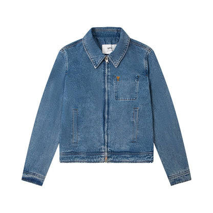 AMI PARIS Unisex Denim Jacket - Classic Designer Jean Jacket