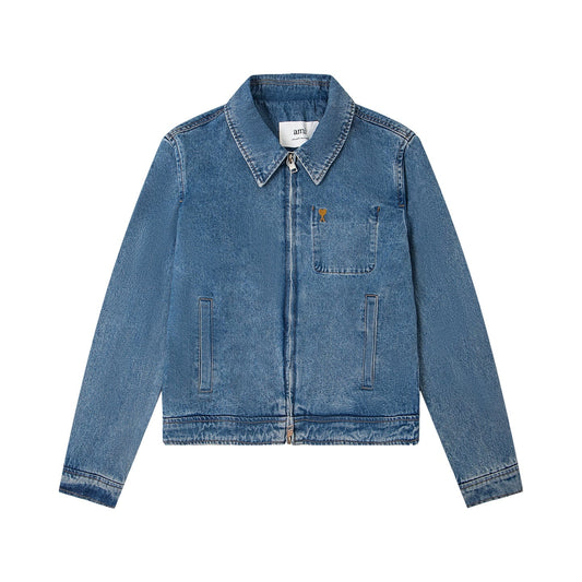 AMI PARIS Unisex Denim Jacket - Classic Designer Jean Jacket
