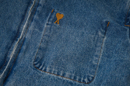 AMI PARIS Unisex Denim Jacket - Classic Designer Jean Jacket