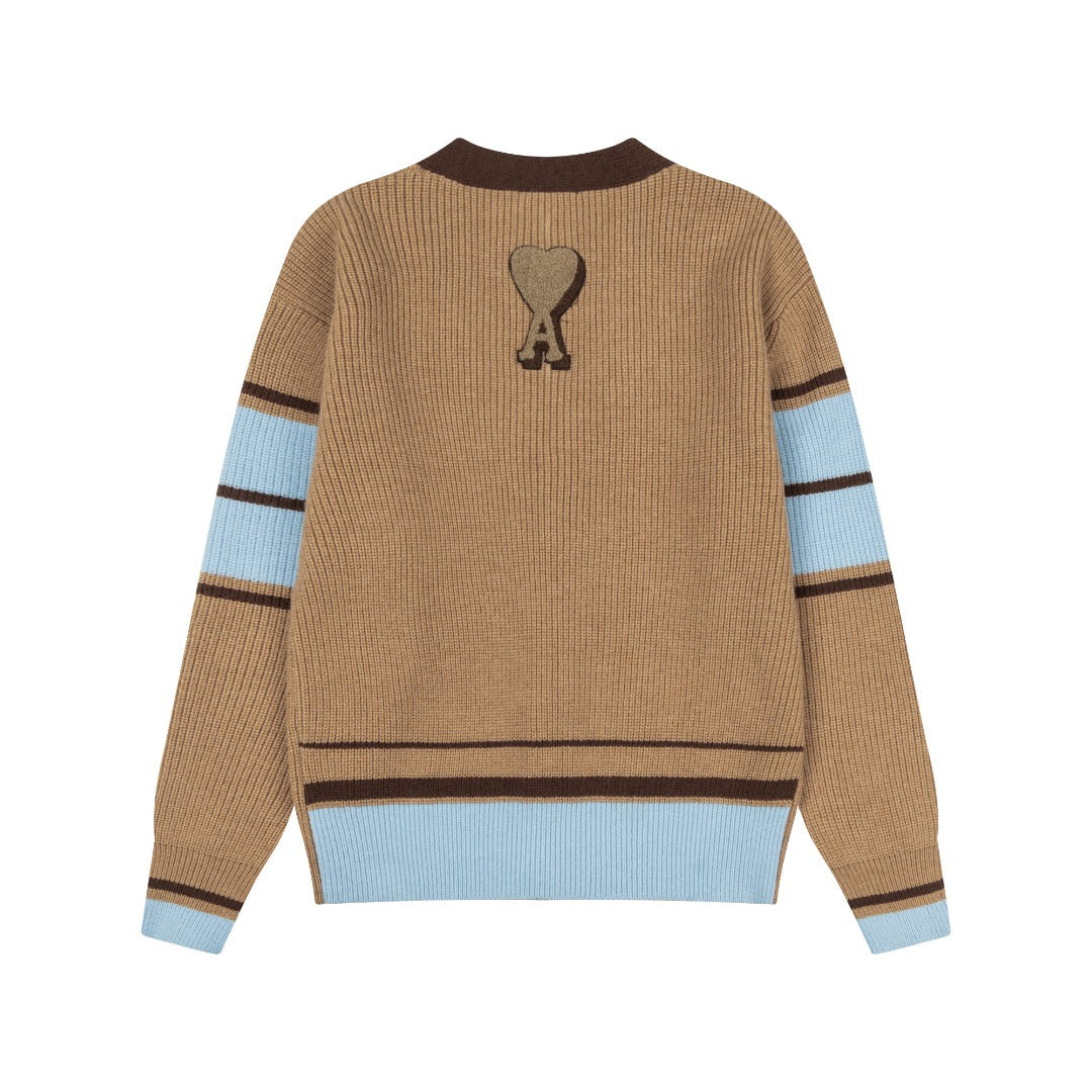 AMI PARIS Classic V-Neck Knit Sweater