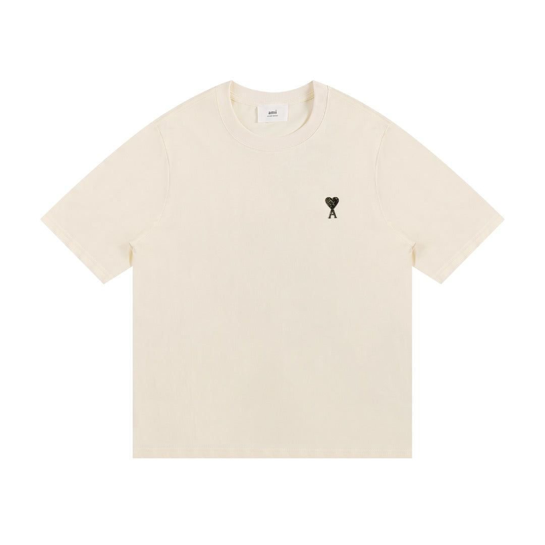 AMI Paris Neutral Tones Unisex T-Shirt - Premium Cotton Tee