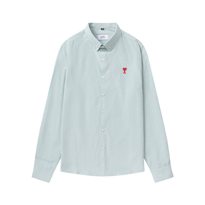 AMI PARIS Striped Shirt - Blue & Green Collection
