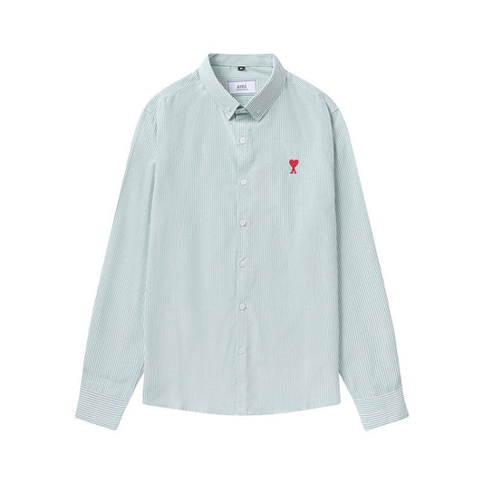 AMI PARIS Striped Shirt - Blue & Green Collection