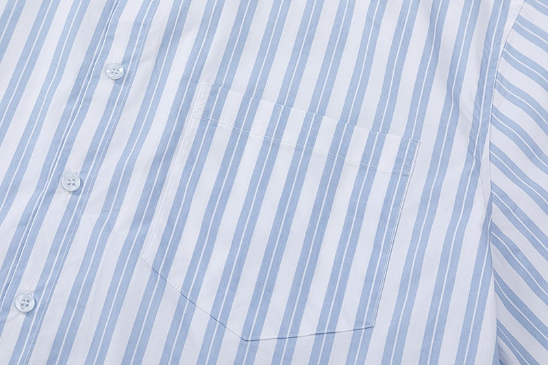 AMI PARIS Unisex Short-Sleeve Striped Shirt - Classic Style