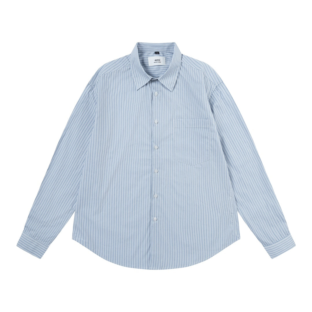AMI PARIS Unisex Striped Shirt - Premium Cotton