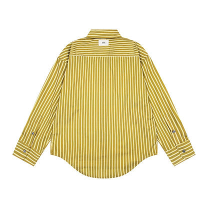 AMI PARIS Unisex Long-Sleeve Striped T-Shirt