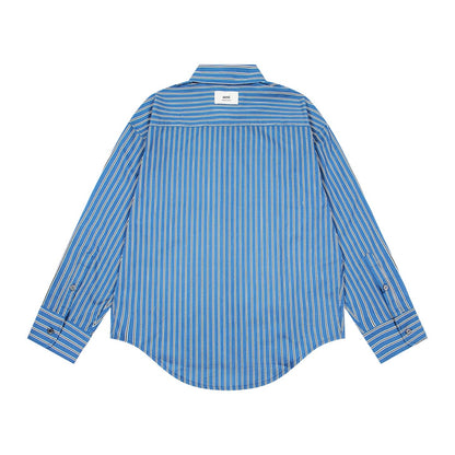 AMI PARIS Unisex Long-Sleeve Striped T-Shirt