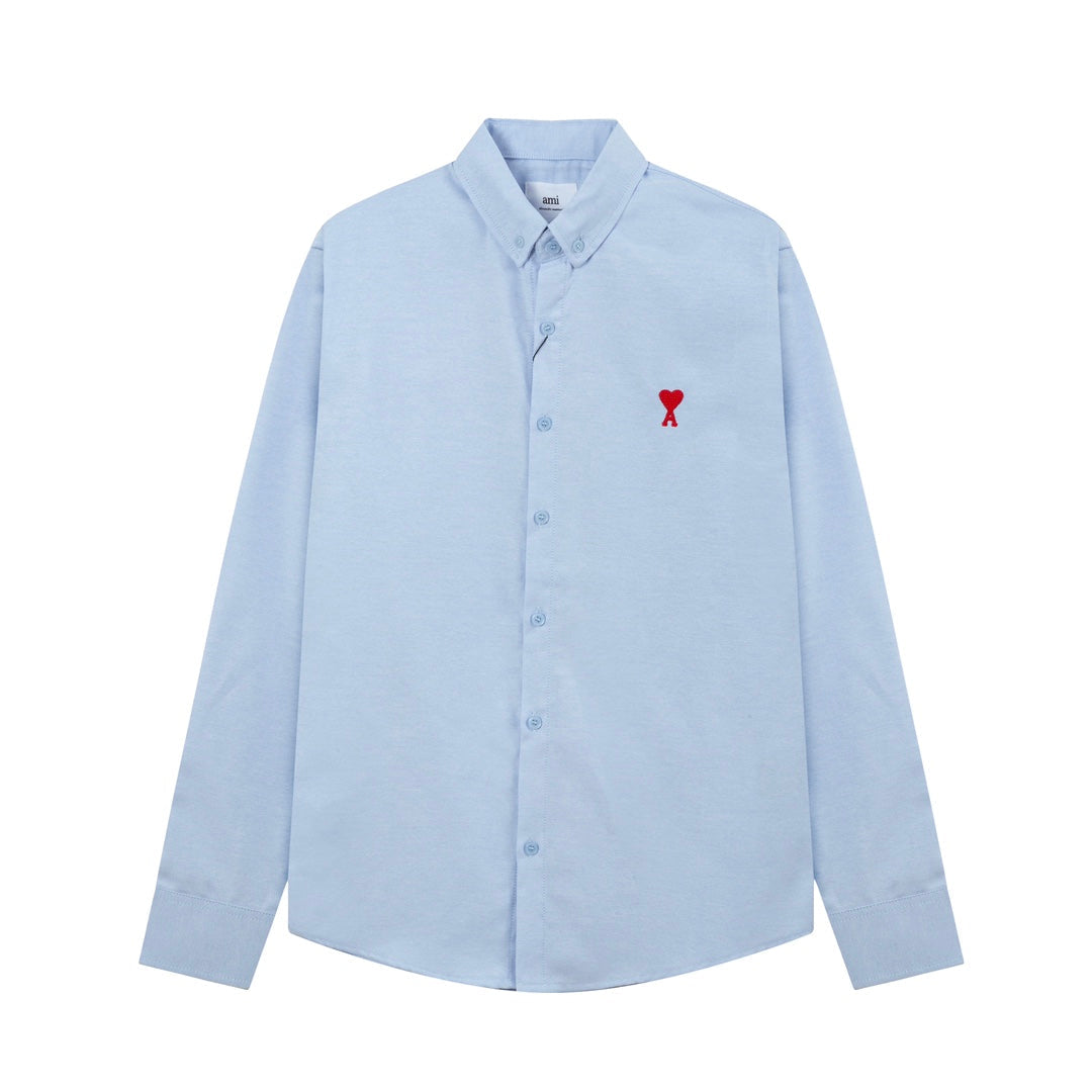 AMI PARIS Unisex Classic Shirt - Blue & White
