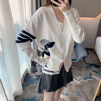 Dog V-neck sweater with back（副本） THOM TREND