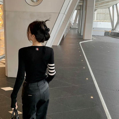 Sexy faux two-piece knitted cardigan THOM TREND