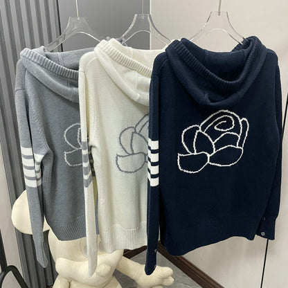 2025SS Cutout Flower Hooded Zip-Up THOM TREND