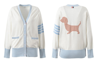 Mid-length V cardigan