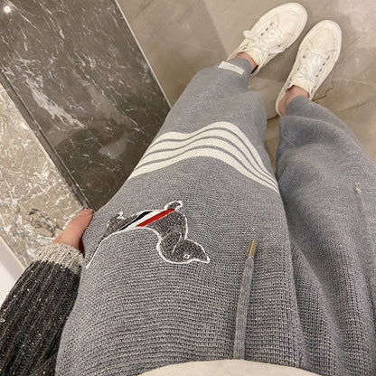 Thom Browne Women's Thickened Sweatpants with Cuffs
