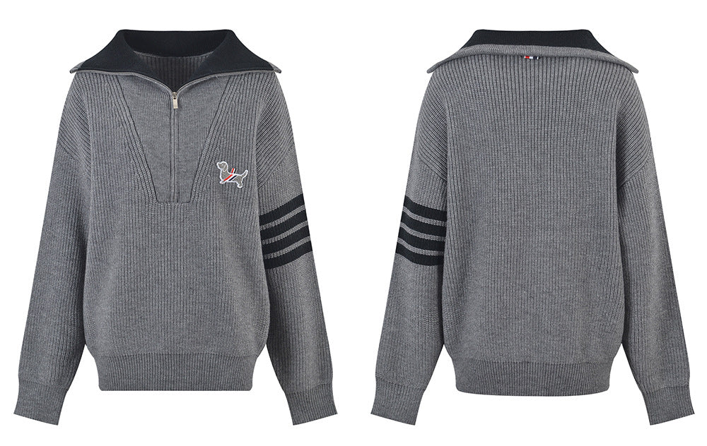 Thom Browne Puppy Collar Shawl Sweater