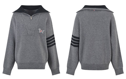 Thom Browne Puppy Collar Shawl Sweater