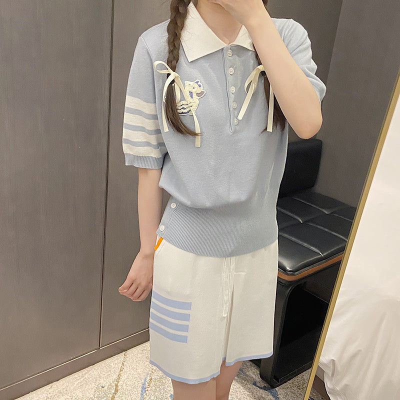 Thom Browne Animal patch polo shirt