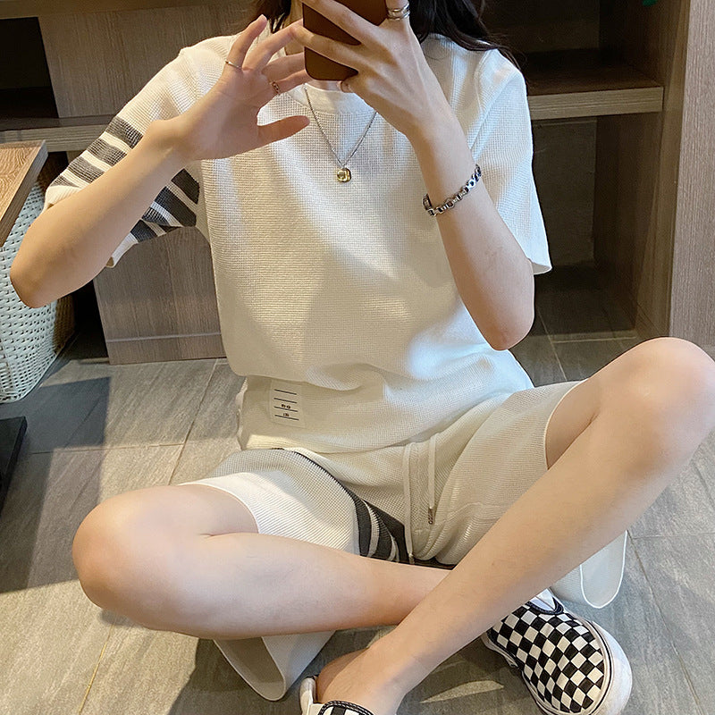 Thom Browne Short-Sleeved Knitted Track Suit