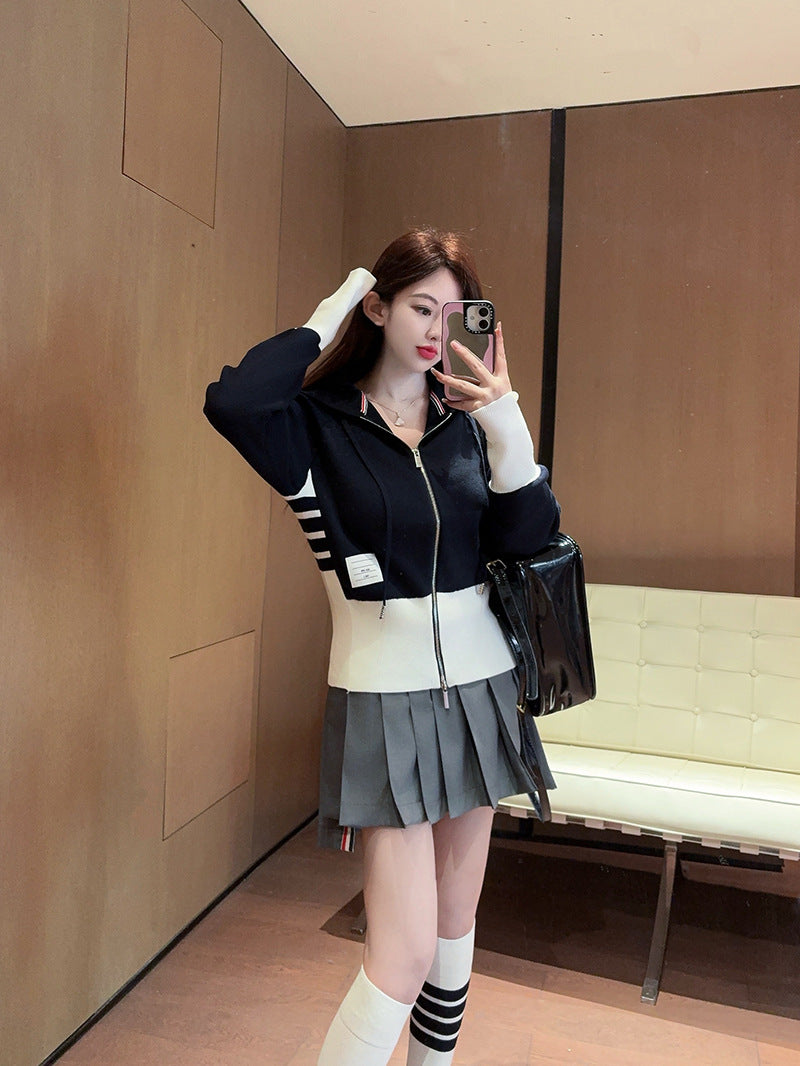 Thom Browne Threaded three-bar skirt suit