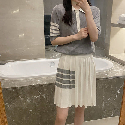 Thom Browne Polo collar short sleeve sweater