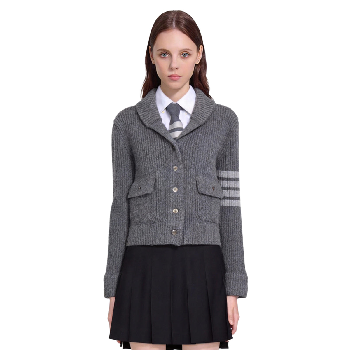 2025SS Feather intarsia cardigan