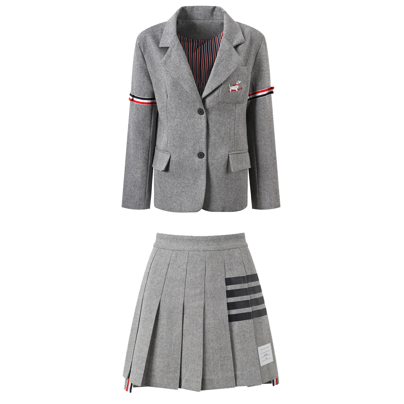 Thom Browne Women's Jacket and Skirt Set | Two-Piece Suit Ensemble