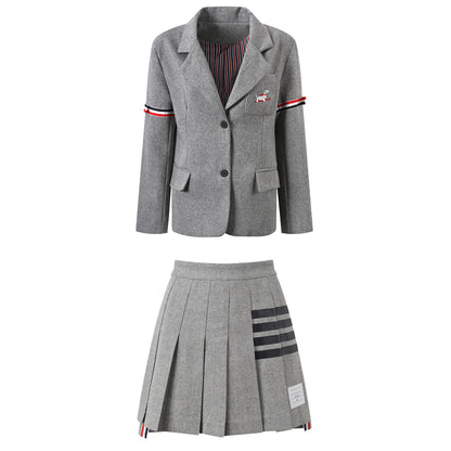 Thom Browne Women's Jacket and Skirt Set | Two-Piece Suit Ensemble