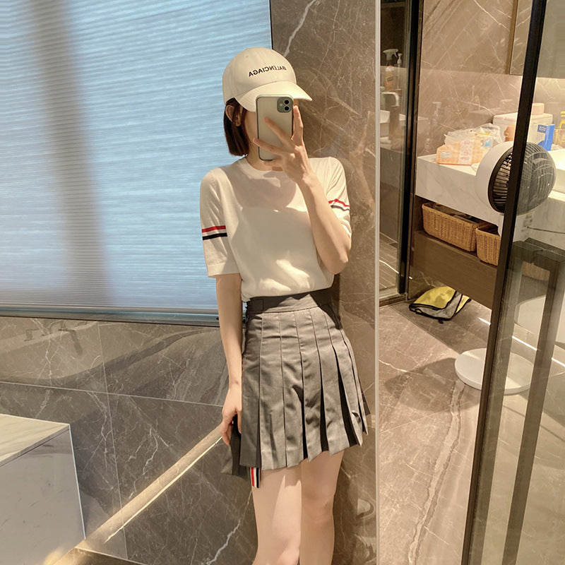 Thom Browne stripe short sleeve T-shirt